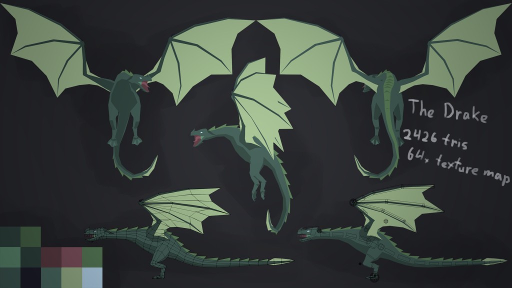 Low Poly Rigged Dragon preview image 1